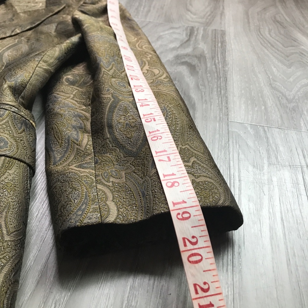 MICHEAL KORS WOMENS BLAZER DINNER JACKET CHARTREUSE GOLD PAISLEY MADE IN ITALY 4 - Picture 9 of 9